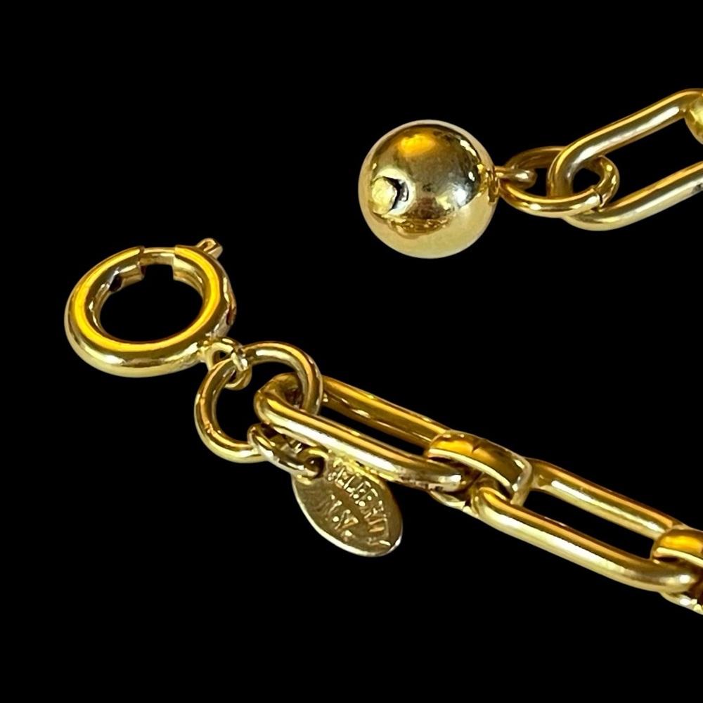 Vintage Signed Celebrity NY Brown Lucite Horn Bib Necklace Gold Tone Accents - Picture 12 of 14